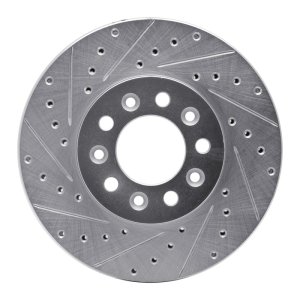 Ford Windstar Brake Rotor (1) - Front Left - R1 Concepts - Drilled & Slotted - Silver - `99-`03